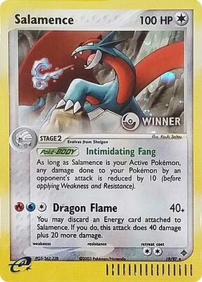 Salamence - 19/97 (e-League) [Winner] card from Nintendo Promos