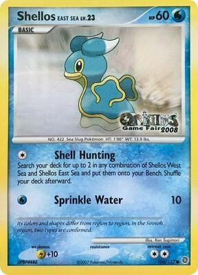 Shellos East Sea - 106/132 (Origins Game Fair 2008) card from Nintendo Promos