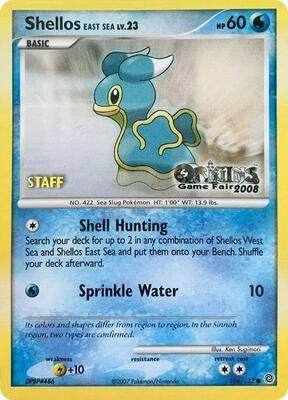 Shellos East Sea - 106/132 (Origins Game Fair 2008) [Staff] card from Nintendo Promos