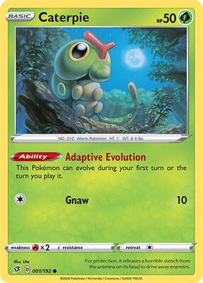 Caterpie card from SWSH02: Rebel Clash