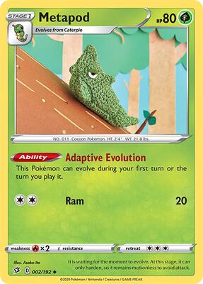 Metapod card from SWSH02: Rebel Clash
