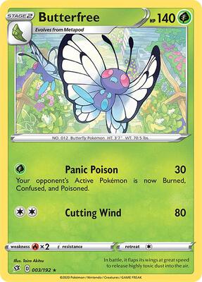 Butterfree card from SWSH02: Rebel Clash
