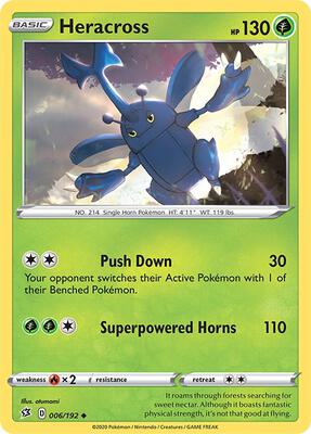 Heracross card from SWSH02: Rebel Clash