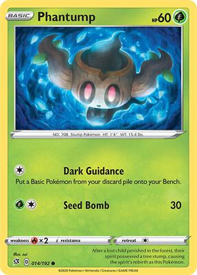 Phantump card from SWSH02: Rebel Clash