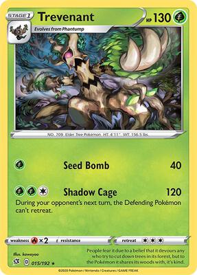 Trevenant card from SWSH02: Rebel Clash