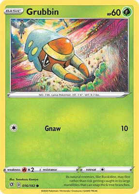 Grubbin card from SWSH02: Rebel Clash