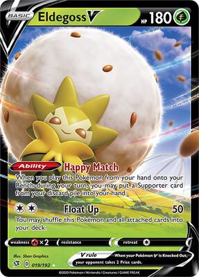 Eldegoss V card from SWSH02: Rebel Clash