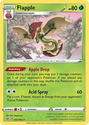 Flapple card from SWSH02: Rebel Clash