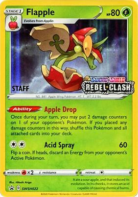 Flapple - SWSH022 (Prerelease) [Staff] card from SWSH: Sword & Shield Promo Cards