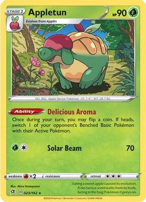 Appletun card from SWSH02: Rebel Clash