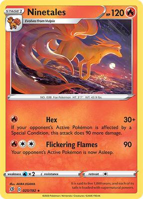 Ninetales card from SWSH02: Rebel Clash