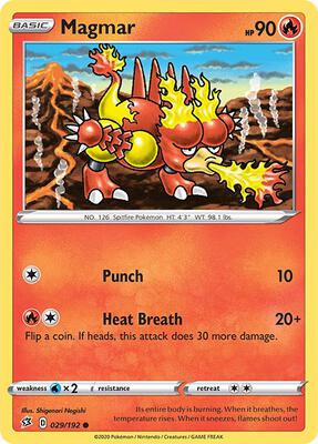 Magmar card from SWSH02: Rebel Clash