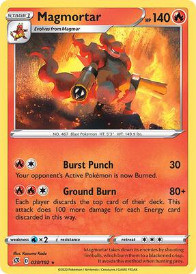 Magmortar card from SWSH02: Rebel Clash
