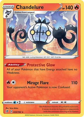 Chandelure card from SWSH02: Rebel Clash