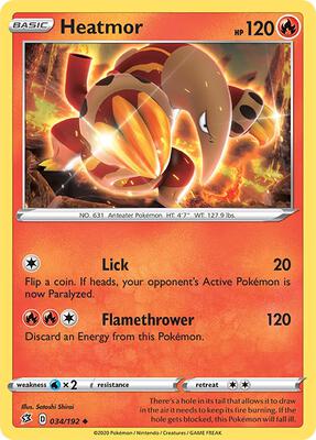Heatmor card from SWSH02: Rebel Clash