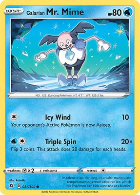 Galarian Mr. Mime card from SWSH02: Rebel Clash