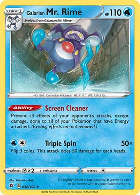 Galarian Mr. Rime card from SWSH02: Rebel Clash
