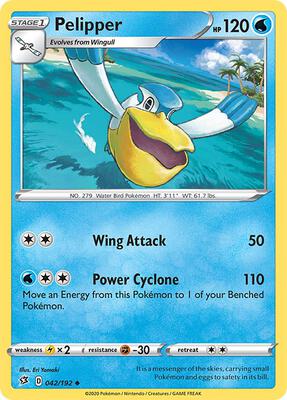 Pelipper card from SWSH02: Rebel Clash