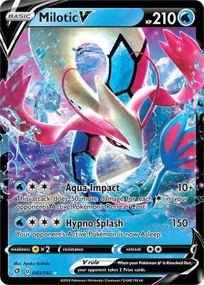 Milotic V card from SWSH02: Rebel Clash