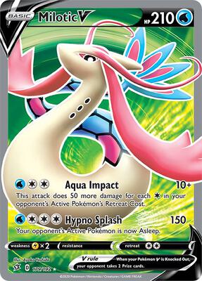 Milotic V (Full Art) card from SWSH02: Rebel Clash