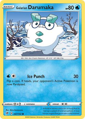 Galarian Darumaka card from SWSH02: Rebel Clash