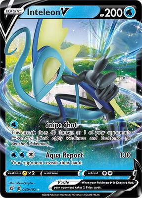 Inteleon V card from SWSH02: Rebel Clash