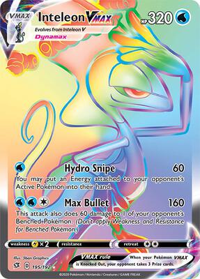 Inteleon VMAX (Secret) card from SWSH02: Rebel Clash