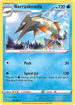 Barraskewda card from SWSH02: Rebel Clash