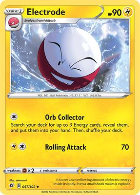 Electrode card from SWSH02: Rebel Clash