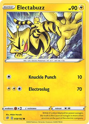 Electabuzz card from SWSH02: Rebel Clash