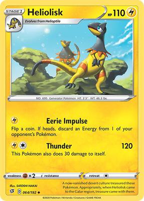 Heliolisk card from SWSH02: Rebel Clash
