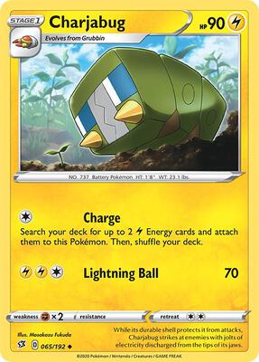 Charjabug card from SWSH02: Rebel Clash
