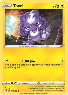 Toxel card from SWSH02: Rebel Clash