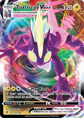 Toxtricity VMAX card from SWSH02: Rebel Clash