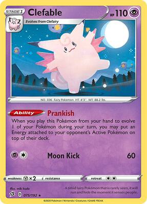 Clefable card from SWSH02: Rebel Clash