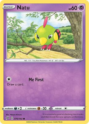 Natu card from SWSH02: Rebel Clash