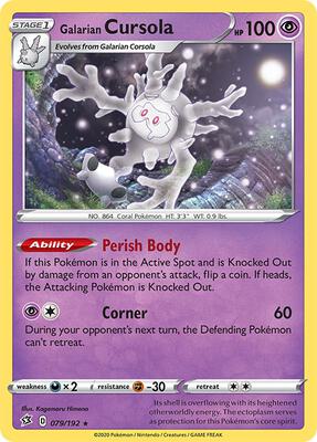 Galarian Cursola card from SWSH02: Rebel Clash