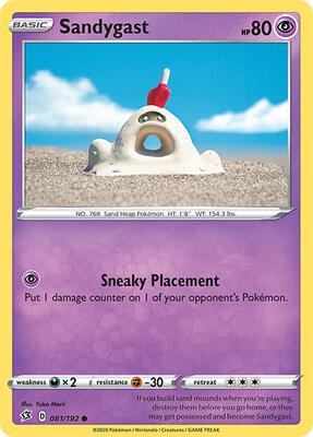 Sandygast card from SWSH02: Rebel Clash