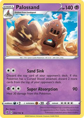 Palossand card from SWSH02: Rebel Clash