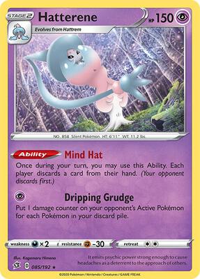 Hatterene card from SWSH02: Rebel Clash