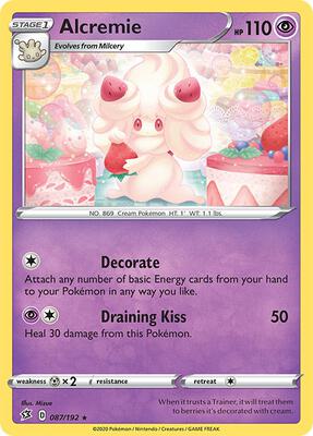 Alcremie card from SWSH02: Rebel Clash