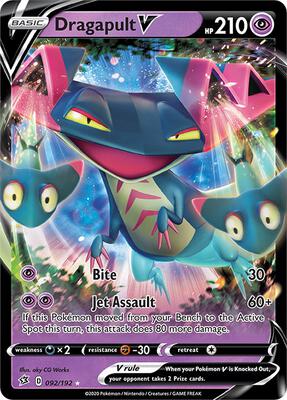 Dragapult V card from SWSH02: Rebel Clash