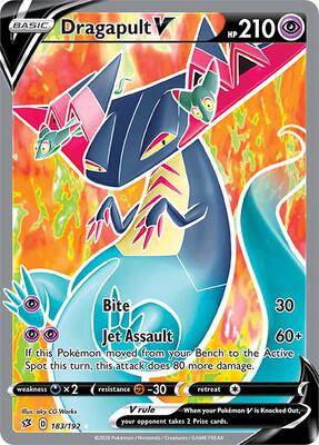 Dragapult V (Full Art) card from SWSH02: Rebel Clash