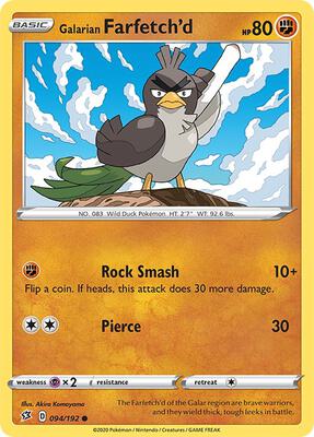 Galarian Farfetch'd card from SWSH02: Rebel Clash