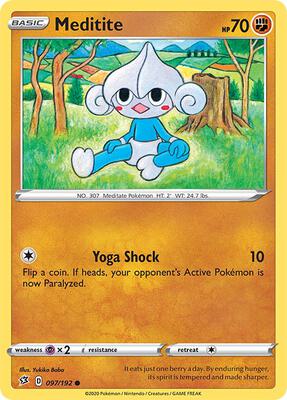 Meditite card from SWSH02: Rebel Clash