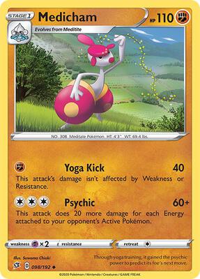 Medicham card from SWSH02: Rebel Clash