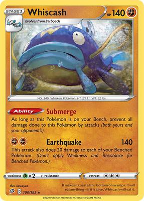 Whiscash card from SWSH02: Rebel Clash