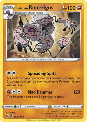 Galarian Runerigus card from SWSH02: Rebel Clash