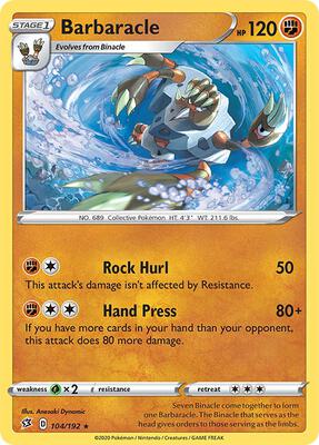 Barbaracle card from SWSH02: Rebel Clash