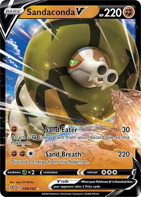 Sandaconda V card from SWSH02: Rebel Clash